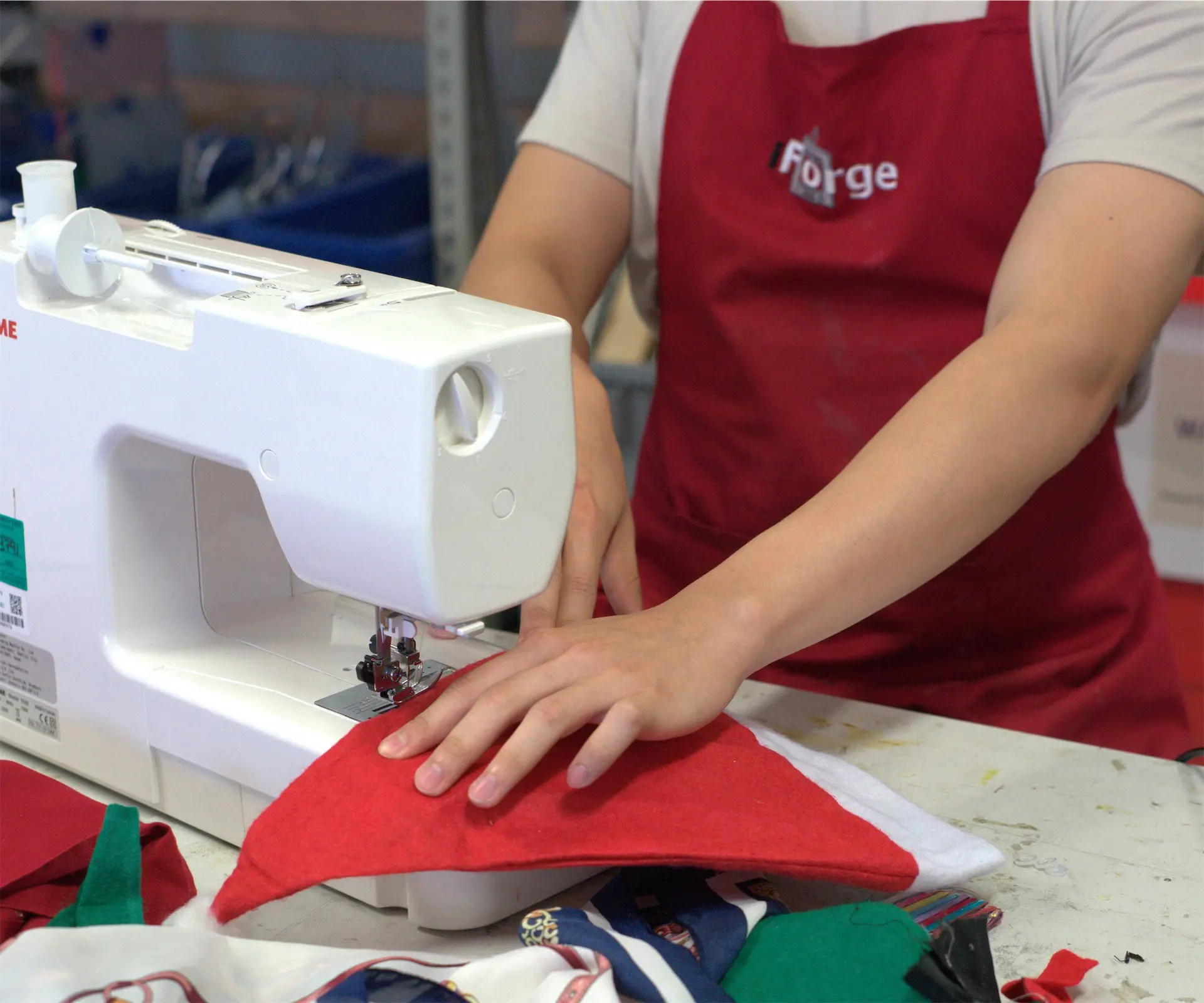 Users using a sewing machine